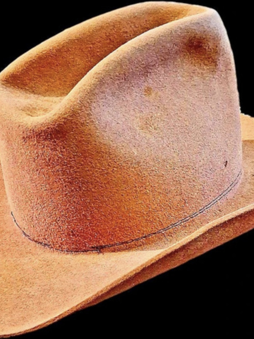 Longhorn Three X Beaver Vintage Cowboy Hat 7 3/8
